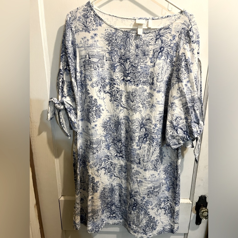 H&M linen mix dress size US 12